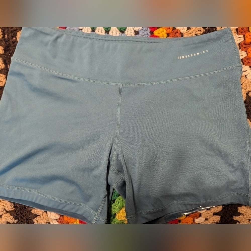 Athletic High-Waist Performance Shorts - Slate Blue
